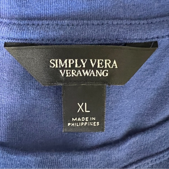 Simply Vera Vera Wang Blue and Black Midi Dress Size XL EUC - Picture 6 of 9